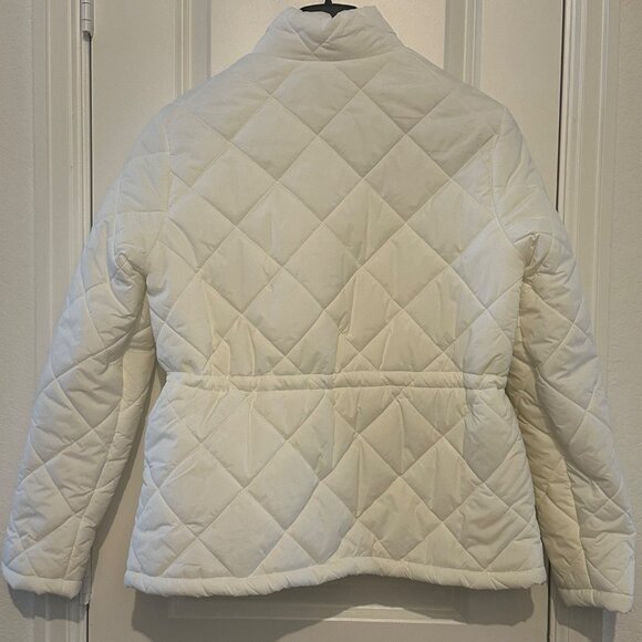 Quilted Puffer Jacket White Lightweight Winter Coat Shein Womens Size M - Picture 2 of 6